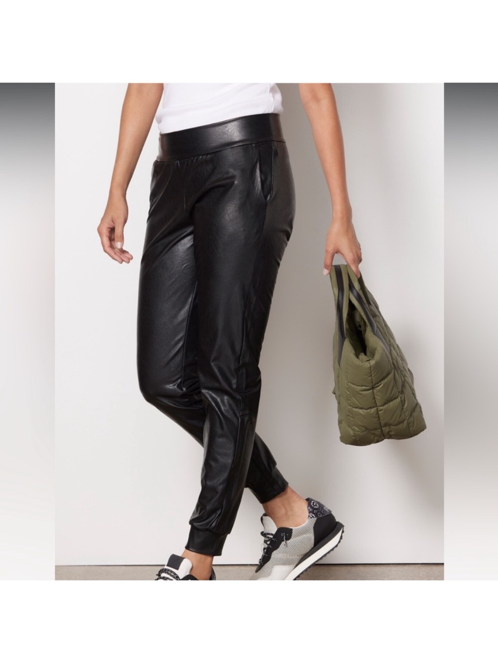 Commando Faux Leather Jogger Black Size Medium